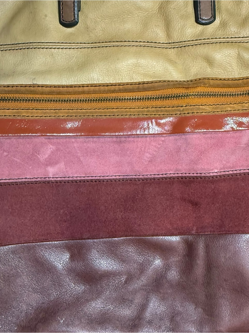 Fossil Explorer Multicolor Leather & Suede Foldover Bag - Picture 11 of 14